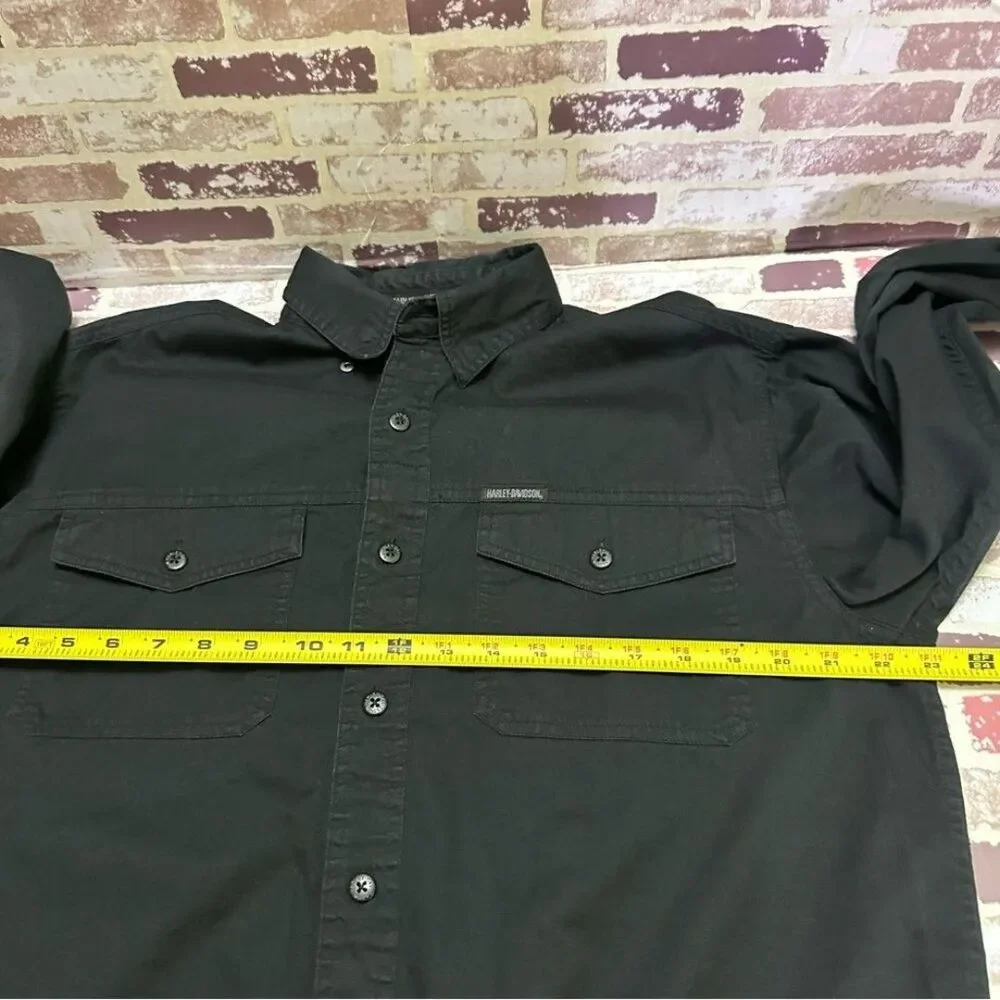 Harley-Davidson Black Lightweight Shirt Jacket with Iconic Eagle Design